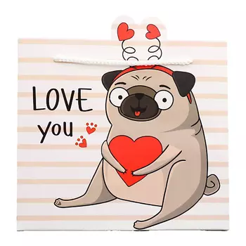 ДАРИТЕ СЧАСТЬЕ Пакет подарочный "Love you"