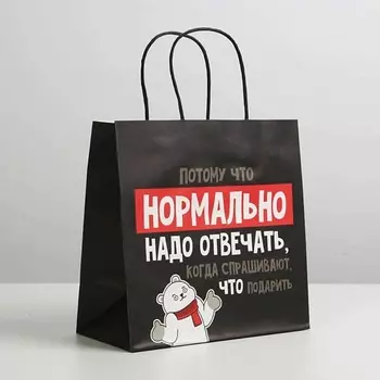 ДАРИТЕ СЧАСТЬЕ Пакет подарочный "Нормально надо отвечать"