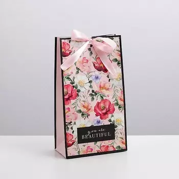 ДАРИТЕ СЧАСТЬЕ Пакет подарочный с лентой "You are beautiful"