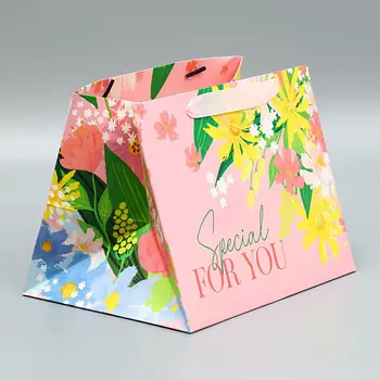 ДАРИТЕ СЧАСТЬЕ Пакет подарочный с широким дном, упаковка, "Special for you"