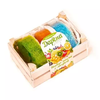 ДАРЁНА МЫЛОВАРЕННАЯ МАСТЕРСКАЯ Набор мыла с люфой из 3 шт №5 прозрачный