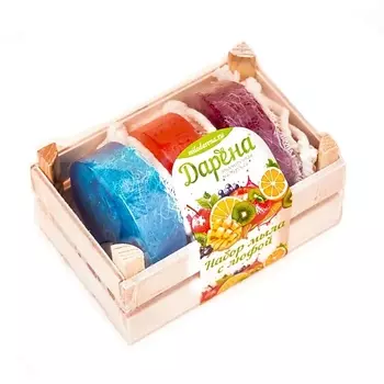 ДАРЁНА МЫЛОВАРЕННАЯ МАСТЕРСКАЯ Набор мыла с люфой из 3 шт №4 прозрачный