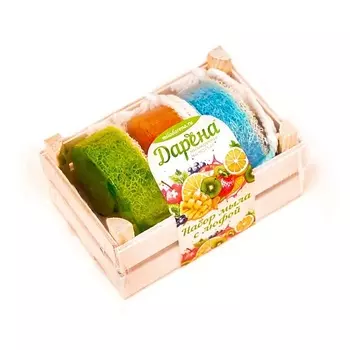 ДАРЁНА МЫЛОВАРЕННАЯ МАСТЕРСКАЯ Набор мыла с люфой из 3 шт №1 матовый