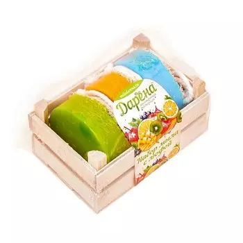 ДАРЁНА МЫЛОВАРЕННАЯ МАСТЕРСКАЯ Набор мыла с люфой из 3 шт №5 матовый