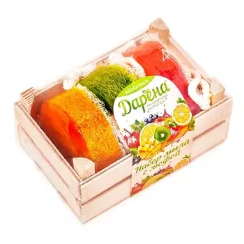 ДАРЁНА МЫЛОВАРЕННАЯ МАСТЕРСКАЯ Набор мыла с люфой из 3 шт №2 прозрачный