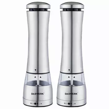 DASWERK Набор мельниц для соли и специй электрические с подсветкой