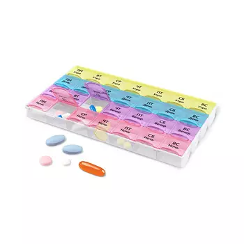 DASWERK Таблетница - контейнер для лекарств и витаминов "7 дней/4 приема"