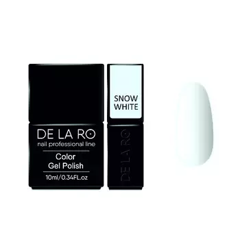 DE LA RO Гель-лак для ногтей Snow white (с легким синеватым оттенком)