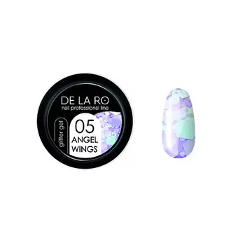 DE LA RO Глиттер гель для ногтей Angel Wings