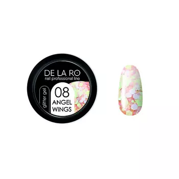 DE LA RO Глиттер гель для ногтей Angel Wings