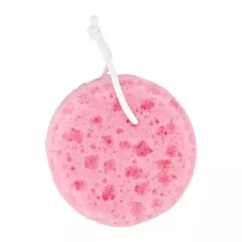 DECO. Губка для тела со шнурком розовая (круглая)