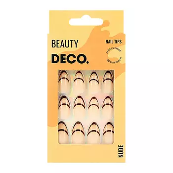 DECO. Набор накладных ногтей NUDE brown line