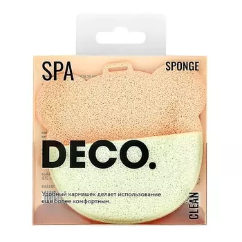 DECO. Спонж для очищения лица с кармашком (bear)