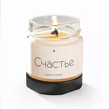 DECOREZ Свеча ароматические из натурального воска с деревянным фитилём "Счастье" 100.0