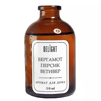 DELIGHT DELGHT Диффузор для дома с палочками "Бергамот, персик, ветивер" ароматический 50.0
