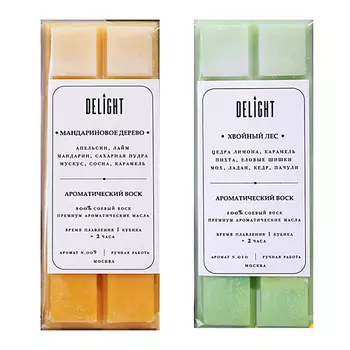 DELIGHT DELGHT Набор воск ароматический для аромалампы аромакубики мелтсы "Мандариновое дерево Хвойный лес" 100.0