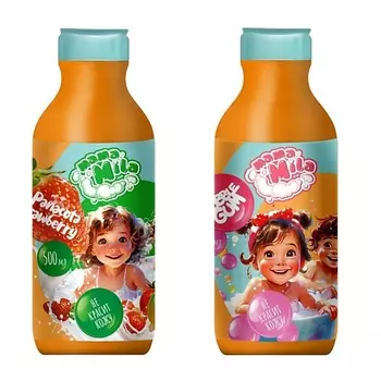 DELTA COSMETICS Пена для ванны меняющая цвет набор аромат и клубничная панакота и жвачка 500.0