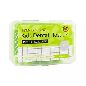 #DENTAGLANZ Флоссеры для детей Kids Dental Flossers Funny Giraffe