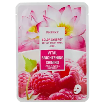 DEOPROCE Тканевая маска для лица с экстрактом малины и лотоса 20.0