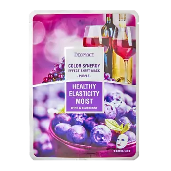 DEOPROCE Тканевая маска для лица с экстрактом голубики и красного вина 20.0