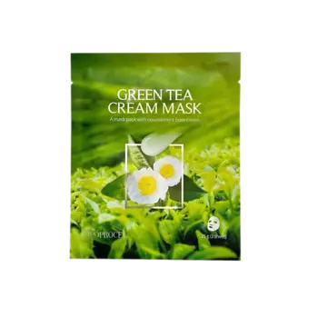 DEOPROCE Тканевая маска для лица с кремовой пропиткой с экстрактом зелёного чая 25.0