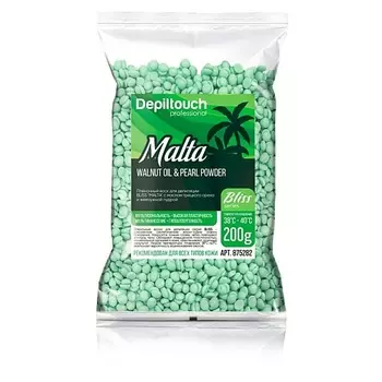 DEPILTOUCH PROFESSIONAL Полимерный пленочный воск с маслом грецкого ореха и жемчужной пудрой Malta Bliss Series
