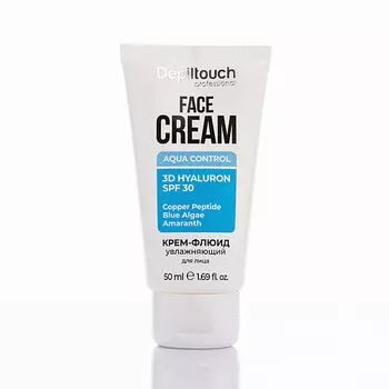 DEPILTOUCH PROFESSIONAL Увлажняющий крем-флюид для нормальной и комбинированной кожи лица Face cream aqua control