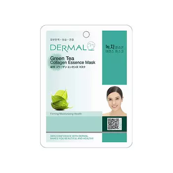 DERMAL Маска для лица с зеленым чаем и коллагеном 1.0
