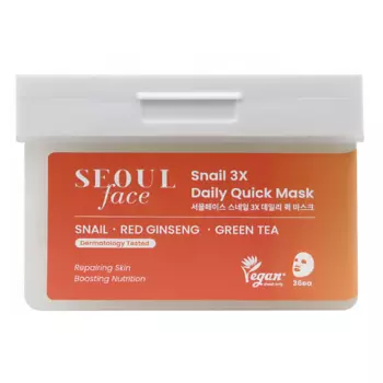 DERMAL Seoul Face Набор масок для лица с муцином улитки 36шт 36.0