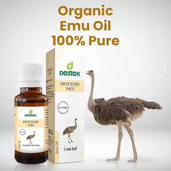 DESTEK Масло страуса Эму , жир Эму для лица и тела, для волос , для массажа 20.0