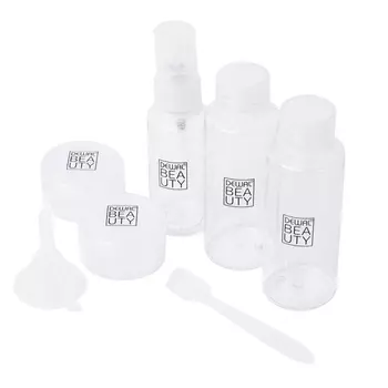 DEWAL BEAUTY Дорожный набор флаконов для путешествий, 7 продуктов маленькие объемы