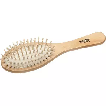 DEWAL BEAUTY Щетка "Эко" массажная с деревянным штифтом, овальная