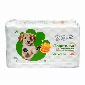 ДОБРОЗВЕРИКИ Пеленки одноразовые впитывающие для животных, с суперабсорбентом, 60х40 см