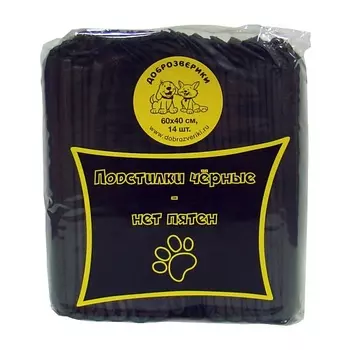 ДОБРОЗВЕРИКИ Пеленки одноразовые впитывающие для животных, с суперабсорбентом, 60х40 см