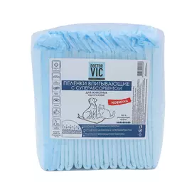 DOCTOR VIC Пеленки впитывающие для животных 60х40 с суперабсорбентом 14