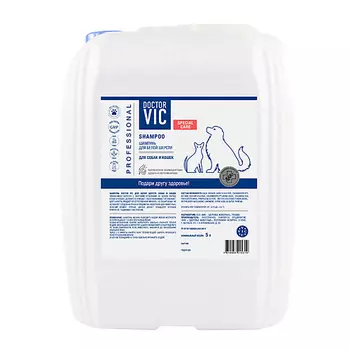 DOCTOR VIC Шампунь для собак и кошек для белой шерсти канистра