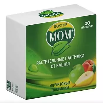 Доктор мом растительные пастилки от кашля фруктовые N20
