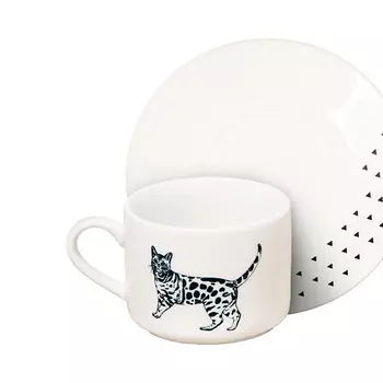 DOLCE CERAMO Чайная пара керамическая «Животные»