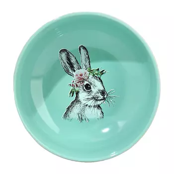 DOLCE CERAMO Глубокая тарелка керамическая «Зайка»