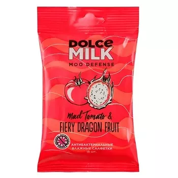 DOLCE MILK Салфетки влажные антибактериальные Драгон фрукт & томат
