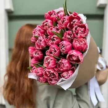 ДОМ ЦВЕТОВ АННЫ БАКАЛОВОЙ Букет пион тюльпан розовый