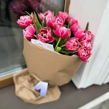 ДОМ ЦВЕТОВ АННЫ БАКАЛОВОЙ Букет пион тюльпан розовый