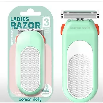 DOMON DOLLY Бритва Kiwi для зоны бикини,3 лезвия. Станок и 1 сменная кассета