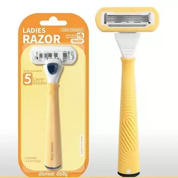 DOMON DOLLY Многоразовая бритва Lemon, 5 лезвий, станок и 1 сменная кассета