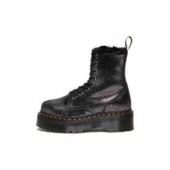 DR. MARTENS Кроссовки Dr.Martens Jadon Faux Fur Lined Metallic Leather Platform Boots Black Womens