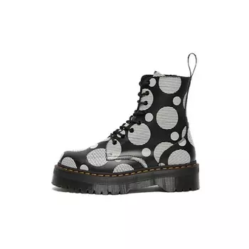 DR. MARTENS Кроссовки Dr.Martens Jadon Polka Dot Smooth Leather Platform Boots Black Womens