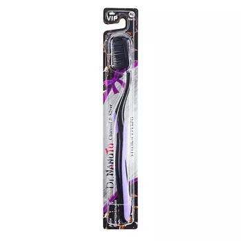 DR.NANOTO Charcoal & Nano Silver Двухрядная зубная щетка с древесным углем и наночастицами серебра