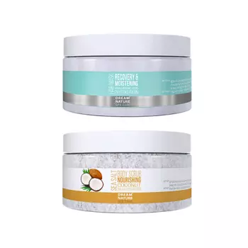 DREAM NATURE НАБОР 2в1 "Скраб для тела Питательный + Маска для волос Восстановление и увлажнение"