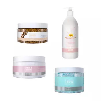 DREAM NATURE НАБОР 4в1: Гель" Лотос", Скраб "Детокс", Соль с лавандой, Маска "Густые и сильные"