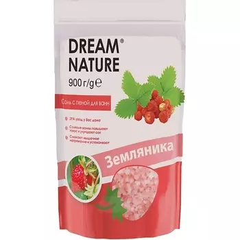 DREAM NATURE Соль с пеной для ванн "Земляника" 900.0